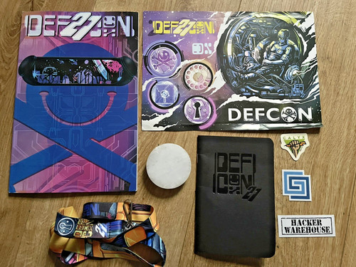 DEFCON 27 Conference Human Badge, Book, Stickers