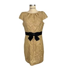 Milly of New York like honey Gossip Girl sequin black bow mini dress Sz 10
