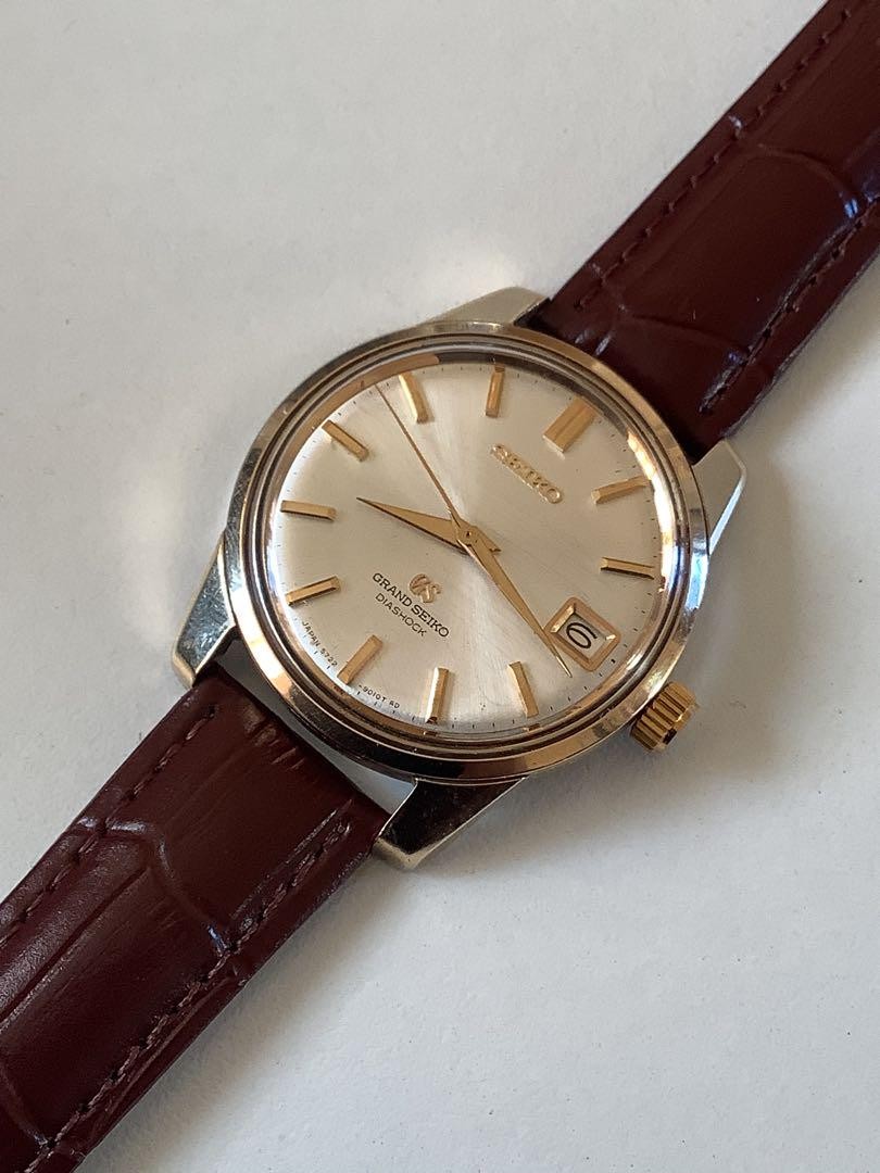 Grand Seiko 57GS 5722 9010 Cap Gold 36mm 1966 Working Leather