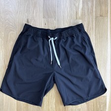 Fair Harbor The Anchor Men's L Black Hybrid Swim Trunks Shorts Lined Elastic