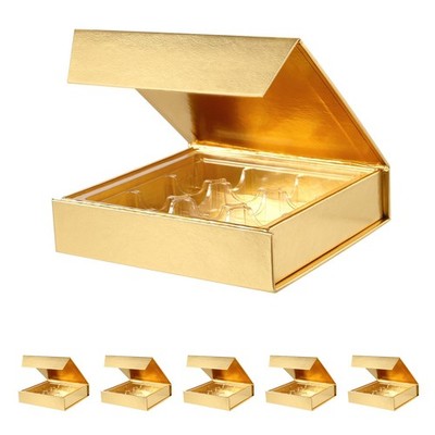 6 Truffle Boxes, Chocolates Boxes, Gold Truffle Gift Boxes Packaging with 9-P...