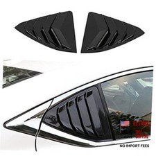2pcs ABS Racing Style Rear Side Window Louvers - Air Vent Scoop Bright Black