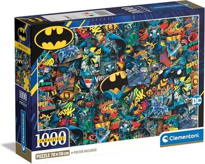 NEW & SEALED Clementoni 39906 Impossible Batman 1000 Pc Jigsaw Puzzle USA SELLER