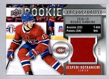 Jesperi Kotkaniemi 2019-20 Upper Deck Rookie Retrospective Jersey #RR-JK