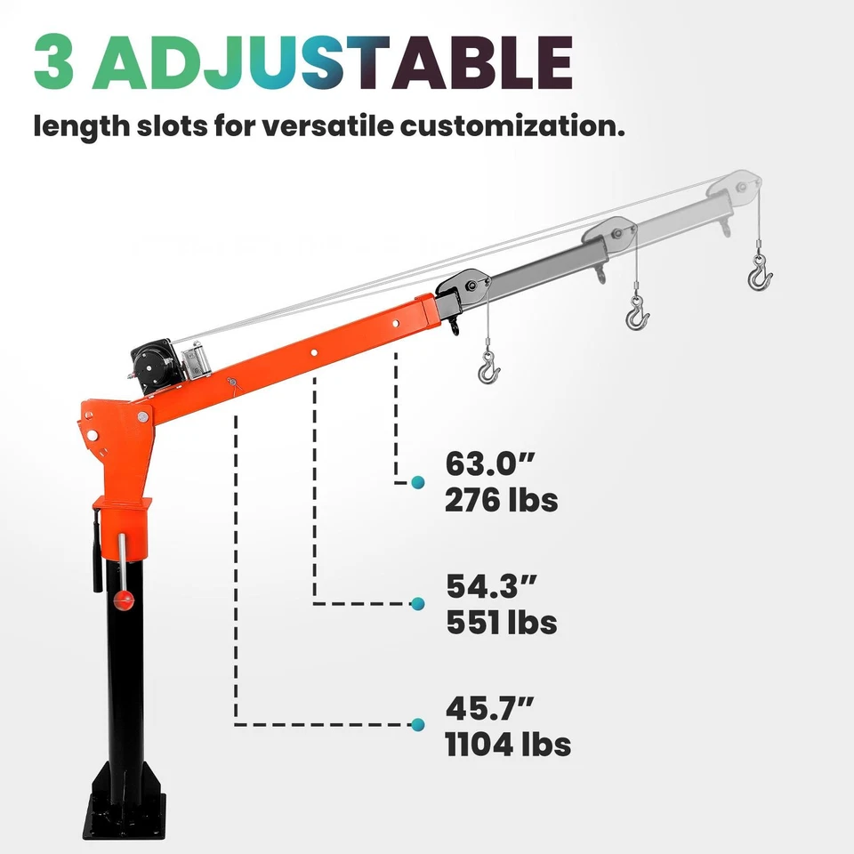 Электрический поворотный кран для пикапа 3500 фунтов 360 12 В подъемник кранов для кузова грузового автомобиля - Изображение 4 из 4