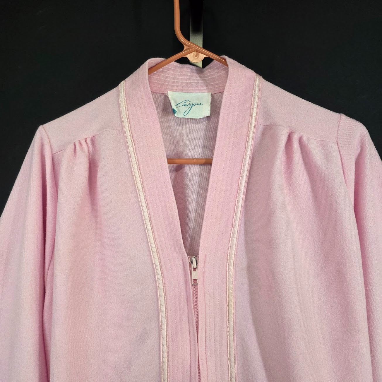 Vintage Cinejour Robe Womens S Pink Zip Front Dus… - image 2