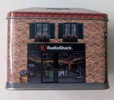 Vintage Radio Shack Promotional Advertising Tin Coin Bank, Storefront, Pre-Owned