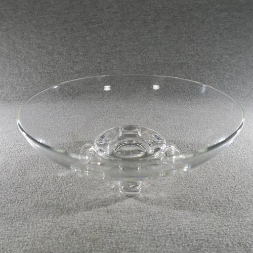 Steuben Clear Glass Low Footed Bowl 7967 John Dreves Shallow Round MCM