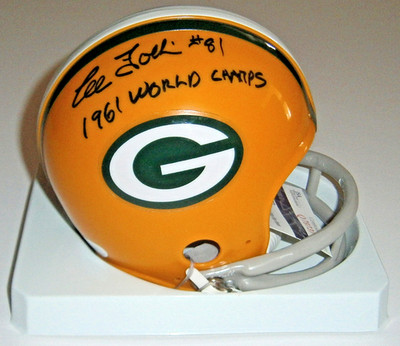 PACKERS Lee Folkins signed mini helmet w/ 1961 World Champs JSA COA Autographed