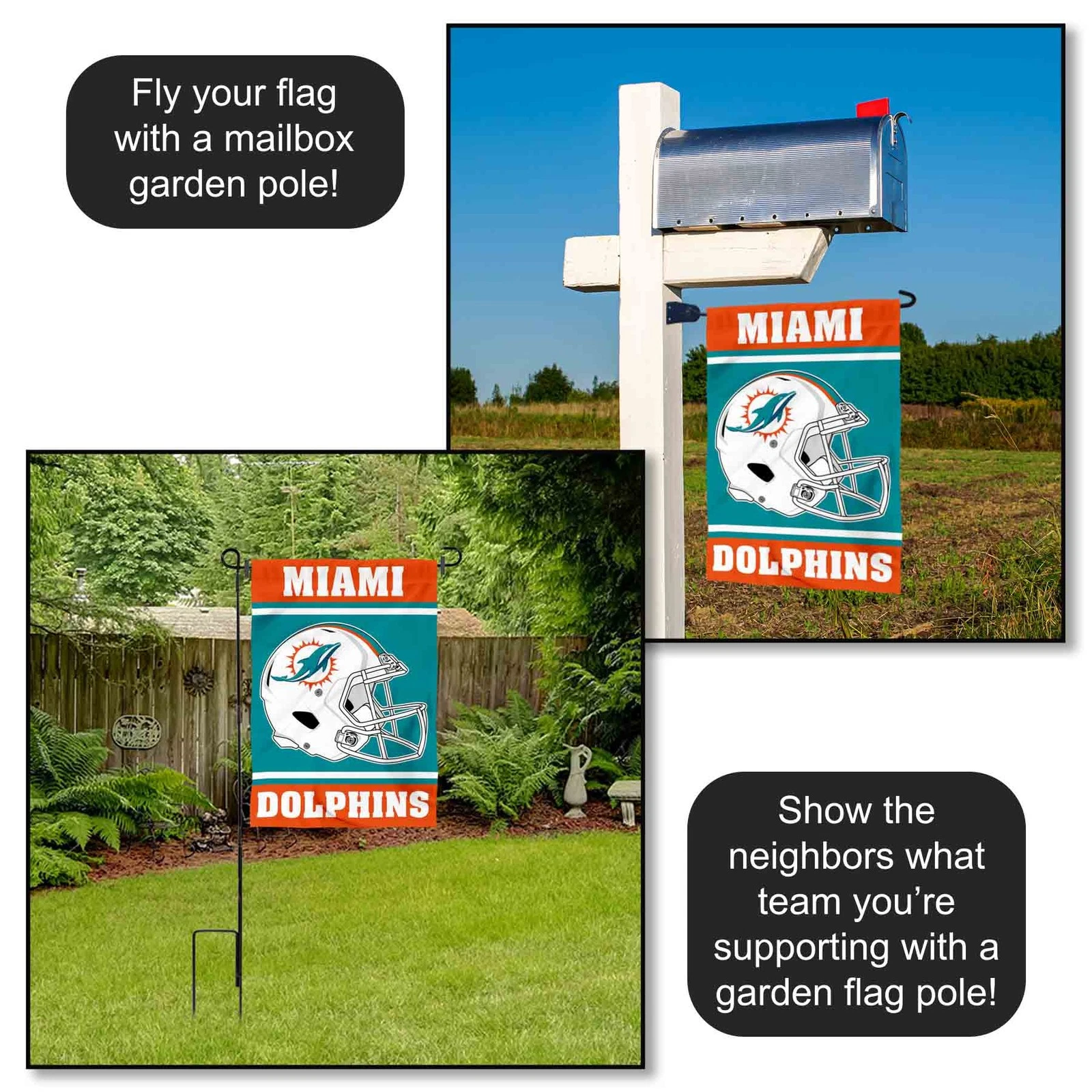 Miami Dolphins Helmet  Garden Yard Banner Flag