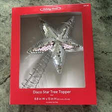 New Holiday Home Silver Disco Star Tree Topper Christmas Holiday Decoration