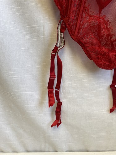 Victorias Secret Lingerie Sheer Red Size Large New With Tags - Picture 2 of 12