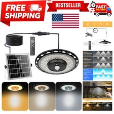 Solar Pendant UFO Light 3000LM, Gazebo Indoor Outdoor Motion Sensor Dimmable ...