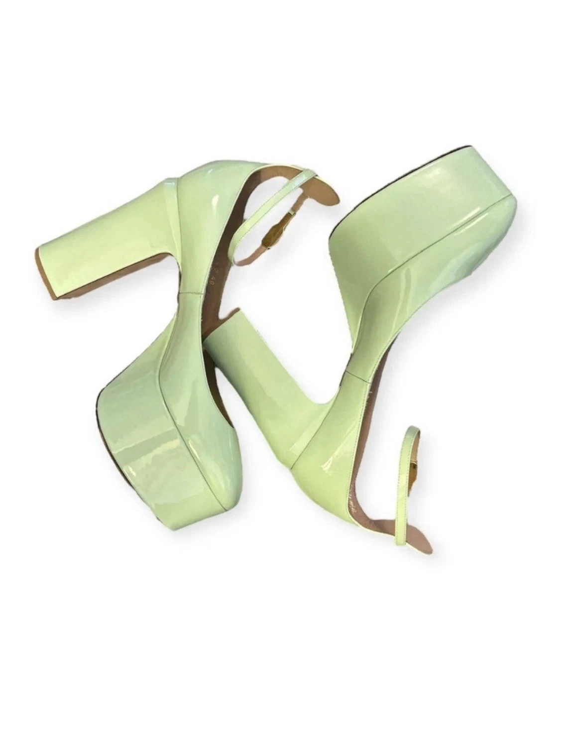VALENTINO GARAVANI Tan go Platform Pump EU 40 US 10 tacco alto verde pastello menta