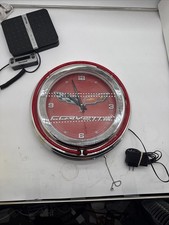 Corvette Neon Clock Red White Neon Or White Neon Light Works Perfectly