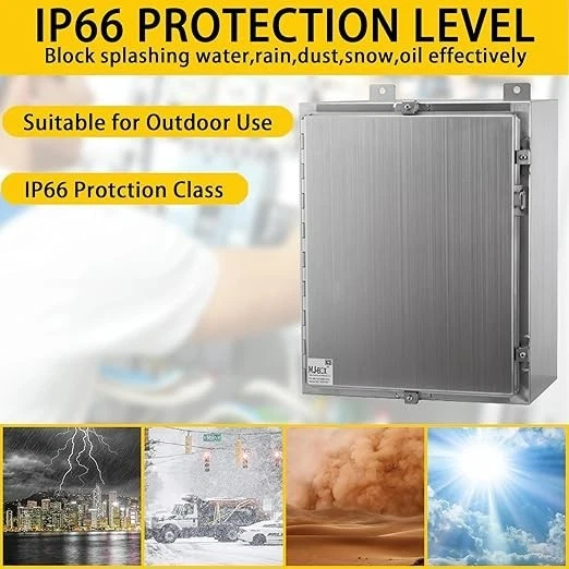 Caja de gabinete eléctrico de acero MJ 12 x 10 x 6 304 caja de explosión de acero inoxidable Foto 4 de 4