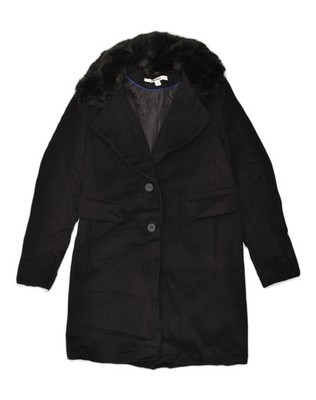 DKNY Damen Mantel US 8 Medium schwarz Polyester AN96