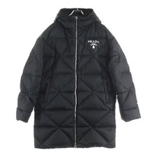 PRADA Re-nylon Hooded Down Coat Black Sgc042 RFID Used 0e3aa765bd20d0d2685918bf3