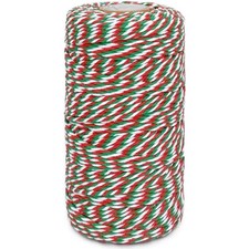 Cotton Twine Baker String 2mm Thick 328 Feet Green Red White for Gift Wrapping