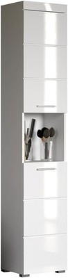 Badezimmerschrank Hochschrank Amanda trendteam Weiß Hochglanz 2 verstellbare
