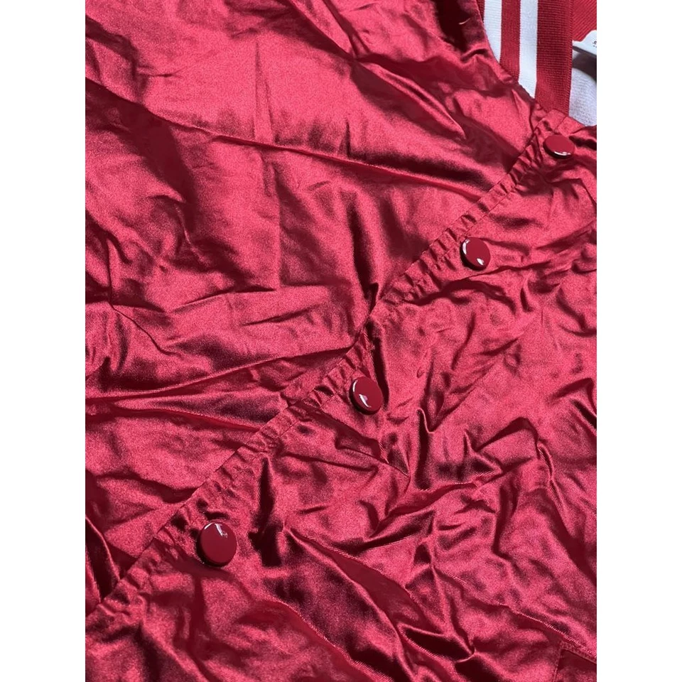 Chaqueta de béisbol vintage Augusta roja satinada a presión completa M nueva sin etiquetas Foto 2 de 4