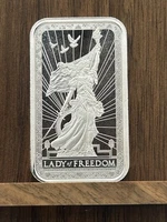 1 Oz PAMP Silver Bar Lady Of Freedom, PURE 999 Fine, Swiss