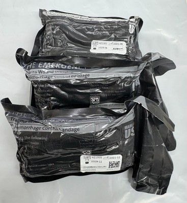 **Lot of 3** Authentic ETB 4'' Israeli Emergency Trauma Bandage 2029