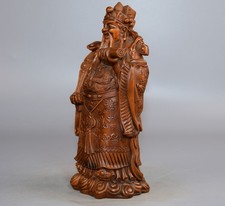 Exquisite Boxwood God of Wealth Ornament