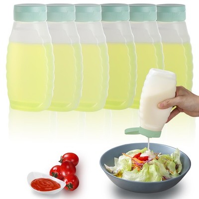 RAMFIYN 6 Pack Condiment Squeeze Bottles for Liquids - Ketchup, Oil, Mustard,...