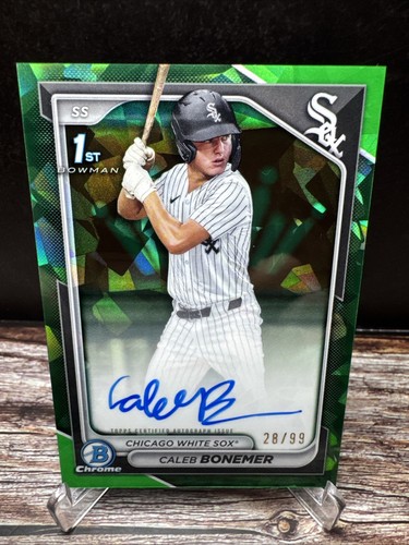 2024 Bowman Draft Sapphire Caleb Bonemer Chrome Green Auto /99 #CPA-CBO (RC)