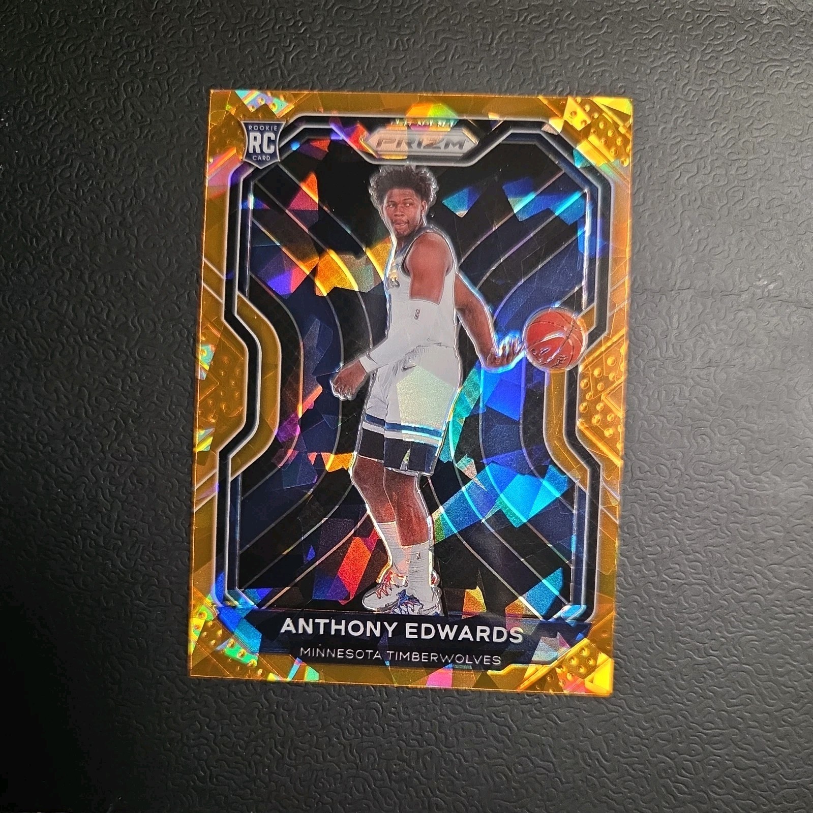 2020-21 Panini Prizm Anthony Edwards RC Rookie Orange Cracked Ice Prizm #258