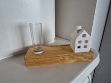 Kartenhalter Postkartenständer Vase mit Haus Deko Holzständer  *** NEU ***