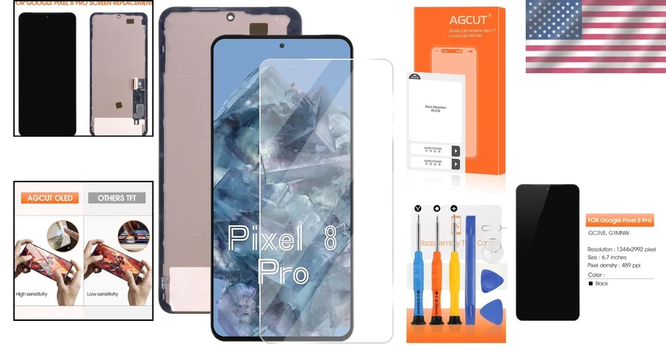 High-Quality 6.7" OLED Replacement for Google Pixel 8 Pro - Fingerprint Function - Image 2 of 4