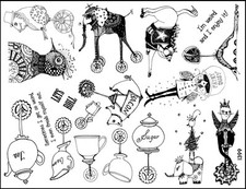 Unmounted Rubber Stamp Plate, Unmounted/Uncut Pink Rubber Stamps