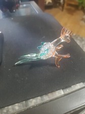 Murano Glass Orange Green And Clear Chicken