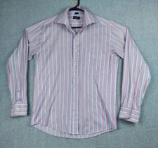 Paul Smith London Mens 15 1/2 Long Sleeve Button Down Shirt Blue Purple Striped