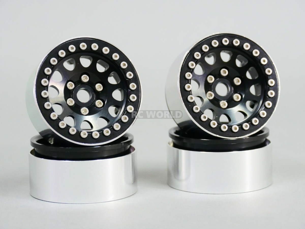 1/10 Scale Metal TRUCK WHEELS + TIRES 1.9 Beadlock Rims V2