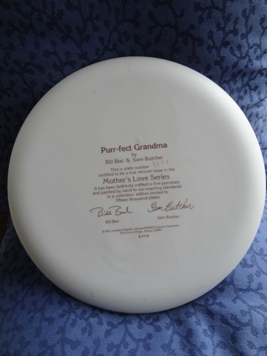 Plato de porcelana Precious Moments Purr-fect Grandma de Bill Bie y Sam Butcher. - Imagen 8 de 8