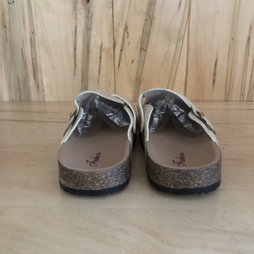 Women's Suede Clogs Soft Cork Footbed Leather Mules Comfort Potato Shoes Size 39 - Picture 4 of 9