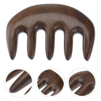 1PC Sandalwood Beard Comb Fine Tooth Comb Eye Serum Roller Green Sandalwood Comb