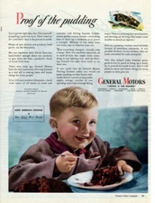 Vintage advertising print Car General Motors 1944 Child Proof Pudding War Bonds