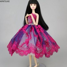 Purple Ballet Dress For 11.5" Doll Outfits 1/6 Dolls Accessories Party Gown Toys