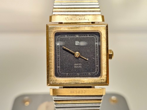 RELOJ DE CUARZO SUIZO CUADRADO DE LUJO VINTAGE RARO CHAPADO EN ORO PARA DAMAS "PIERRE CARDIN" - Imagen 12 de 20
