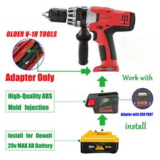1 Adapter for Milwaukee V-18 Ni-CD Tools To Use for DeWalt 20V MAX XR Batteries