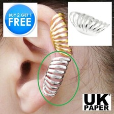 EAR CUFF CLIP ON GOLD STERLING SILVER NON PIERCED FAKE EARRING SET WRAP EAR RING