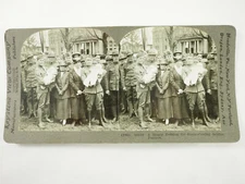 Antique Stereoview Card. Keystone. (100) 19153. Happy Reunion - Homecoming Dads