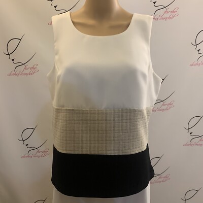 Perceptions.  Size 10.  3 Color Shell.  Size Zip.  Poly.  Sleeveless Top.  B86