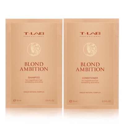 T-LAB PROFESSIONAL BLOND AMBITION SHAMPOO & CONDITIONER REISEGRÖSSE SET 2 X 15ML