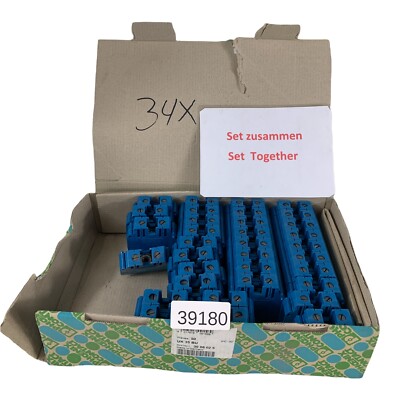 Set Content 34 Pieces Phoenix Contact UK 35 BU Terminal Block Connector Clamp