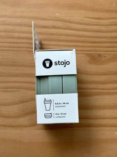 Stojo Collapsible 16 Oz Reusable Travel Cup With Lid. Sage for Tea Coffee Water